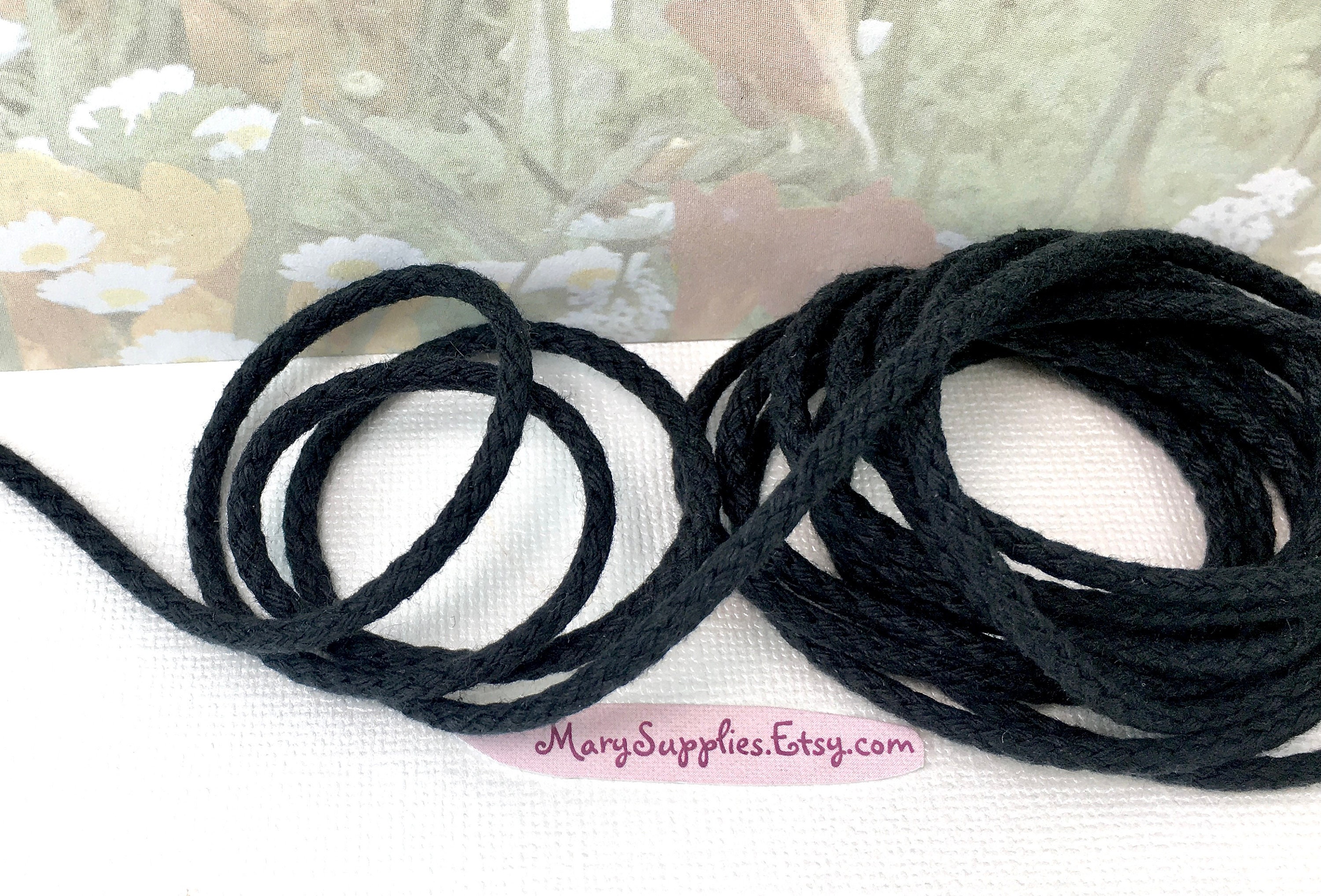 5yds Black Drawstring Cord Braided Cotton Fabric Thick String for Diy  Sewing Hoodie Waistband Lacing Macramé Jewelry Making Upholstery Trim 