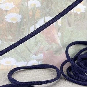 6yd Spaghetti Strap cord drawstring Bias Piping Dark purple 1/8&quot; wide open end diy sewing evening gown lingerie bra making Camisole Strap