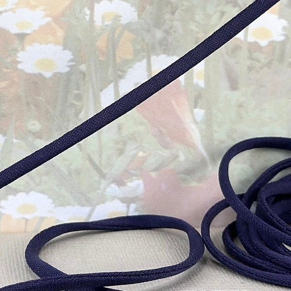 5yd Spaghetti Strap cord Bias Piping Fabric Dark violet purple 1/8" wide open end diy sewing evening gown lingerie bra making Camisole Strap
