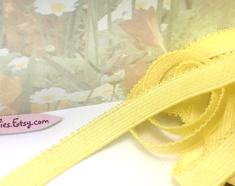 3yd Yellow* Elastic Ribbon Plain Stretch Sewing Trim 1/2" 3/8" band Plush back diy Sew Bra Making Strap underwear waistband Elastic Lingerie