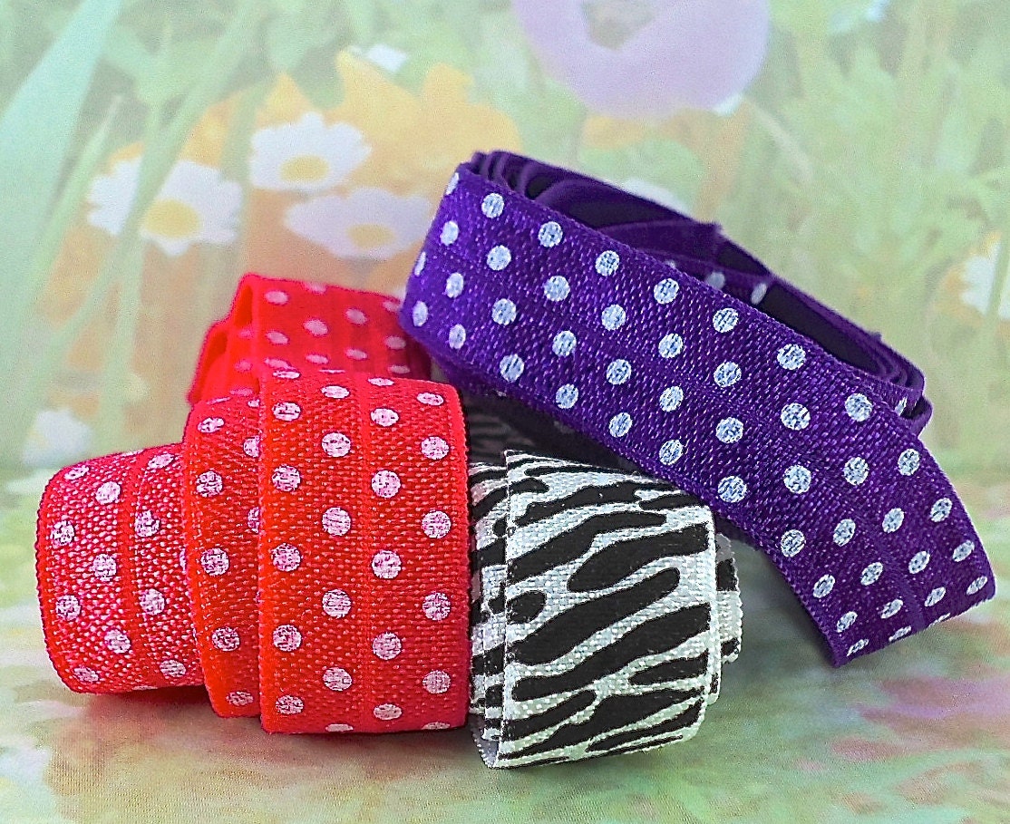 Stretch Ribbon Fold Over Elastic Hair Ties Diy Foe With Etsy