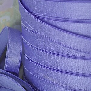 2yd Elastic Satin Purple Shiny Stretch Trim 1/2" wide Band For DIY Headband lingerie bra making strap sewing supplies purse strap dog collar