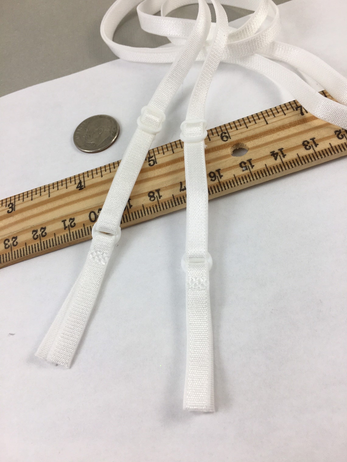 2 White Bra Straps Adjustable 1/4 Satin Elastic Skinny Etsy