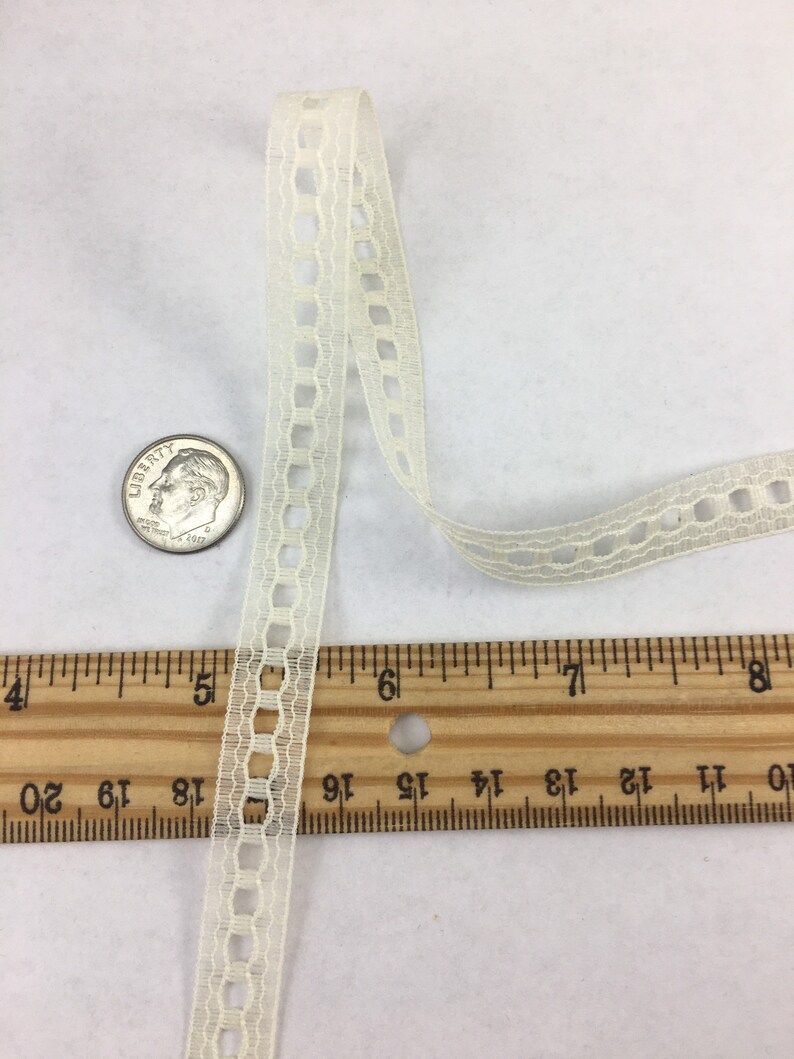 5yd Ivory Lace Eyelet Ribbon 1/2 Wide Insertion Lace Etsy