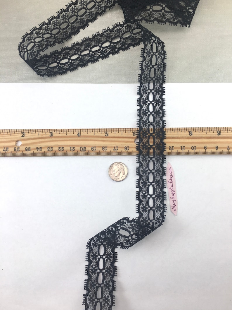 3yd Black Eyelet Lace 1 Wide Ribbon Insertion Lace Trim Etsy