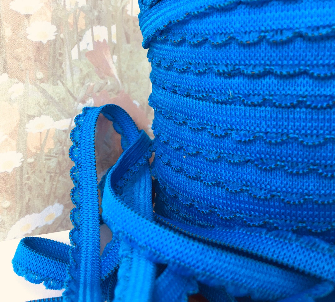 5yd Elastic Blue Picot Stretch 3/8 Sewing Trim Single Etsy