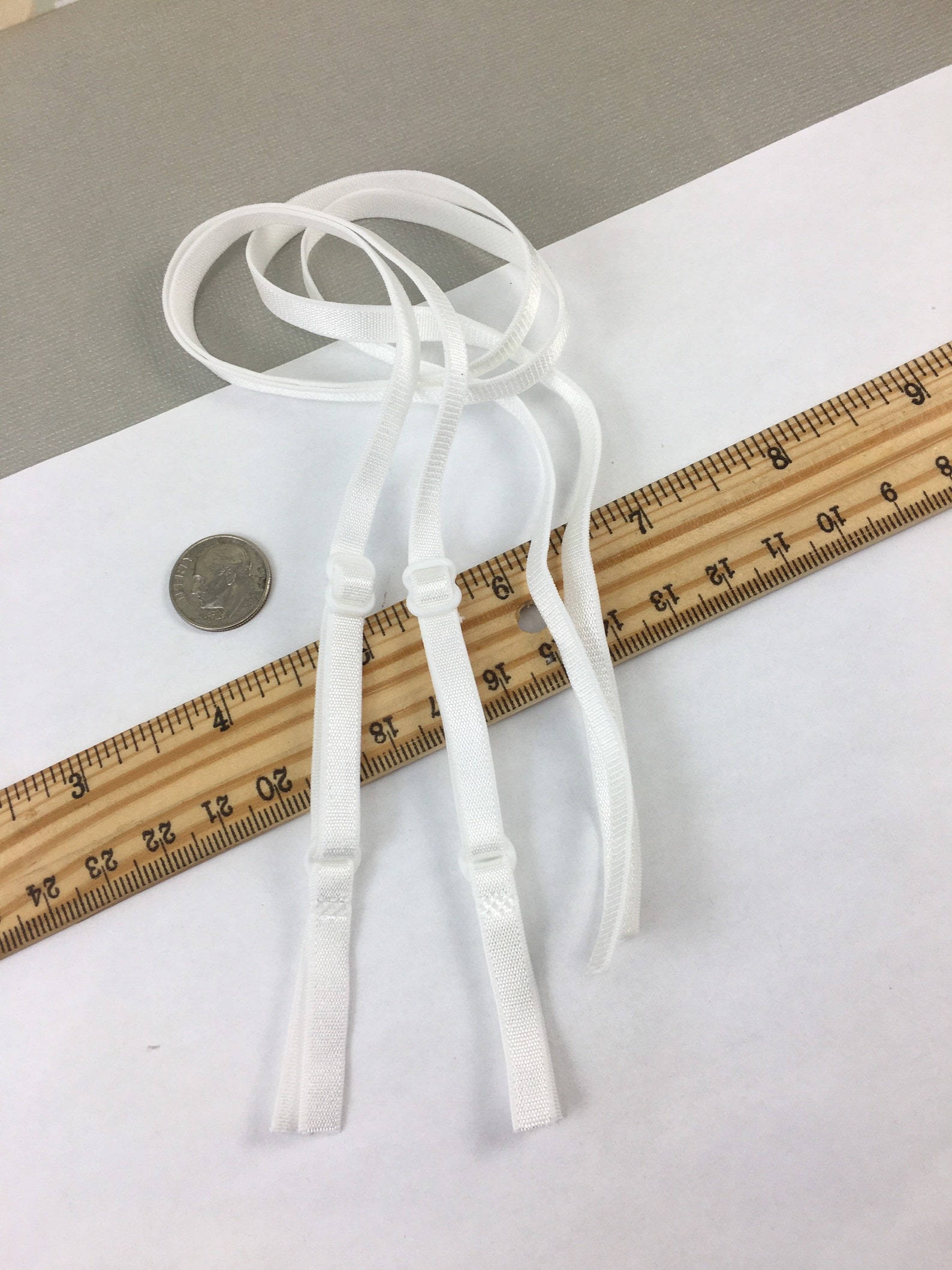 2 White Bra Straps Adjustable 1/4 Satin Elastic Skinny Etsy