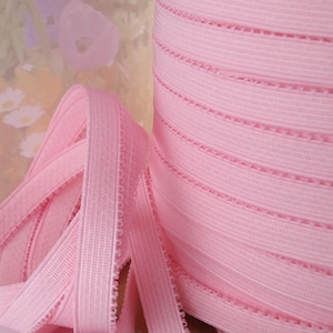 3yd Pink Elastic Plain Ribbon Stretch Sewing Trim 1/2&quot;  3/8&quot; Knit Elastic band Plush back diy Bra Making Strap underwear waistband Lingerie