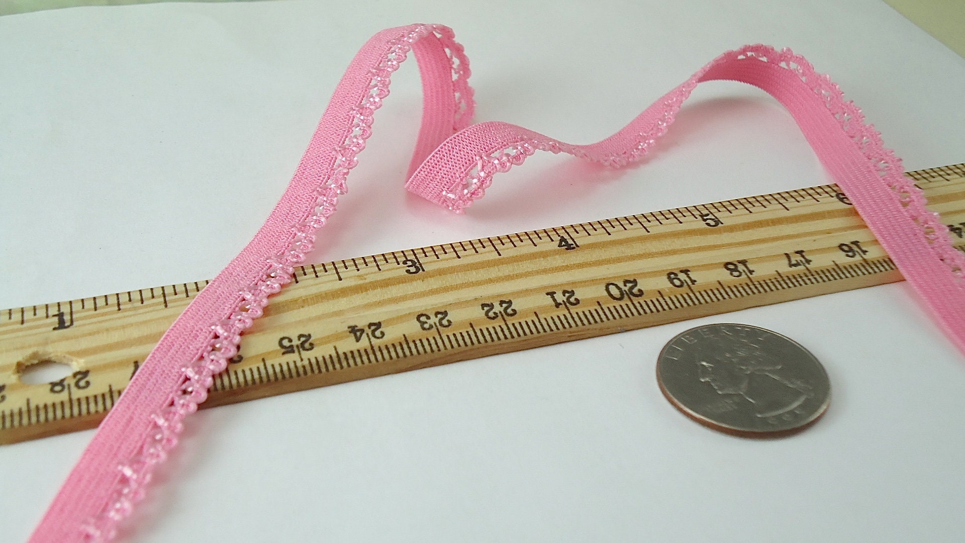 5yds Pink Picot Elastic Trim Skinny Stretch Rick Rack 3/8 inch | Etsy