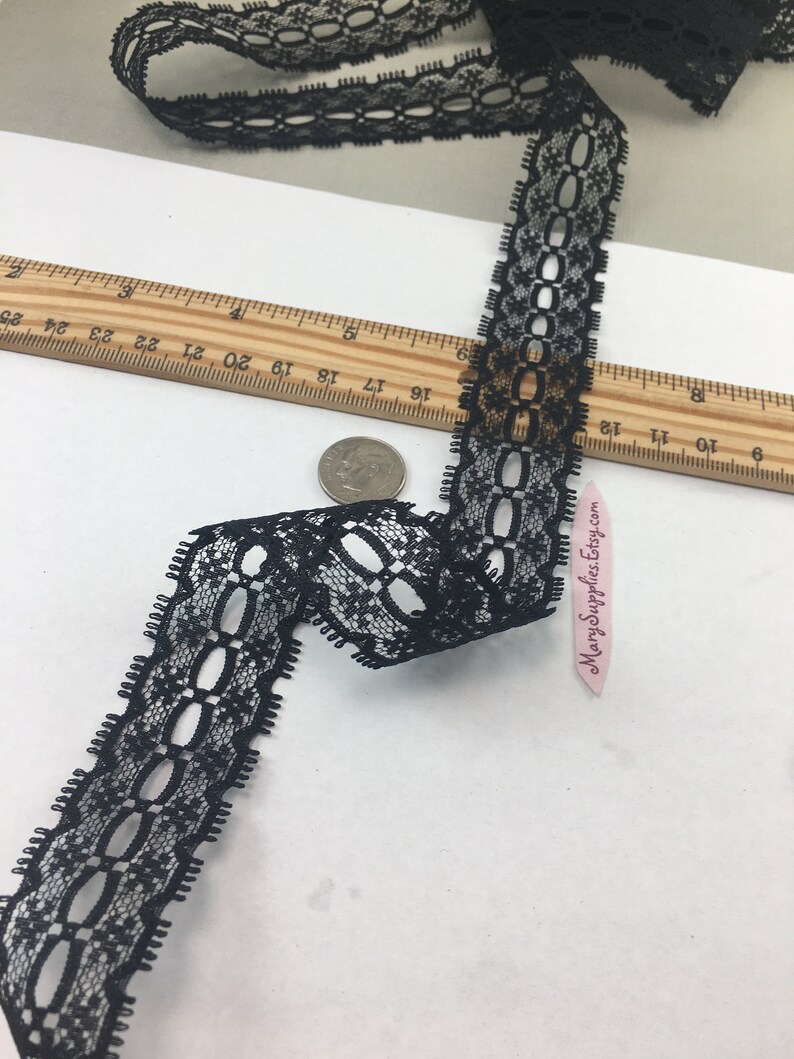 3yd Black Eyelet Lace 1 Wide Ribbon Insertion Lace Trim Etsy