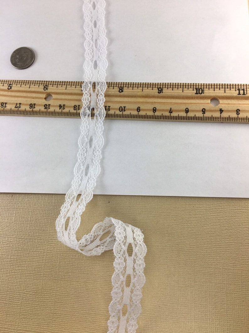 5yd White Lace trim eyelet ribbon Raw White Scallop 5/8 Etsy