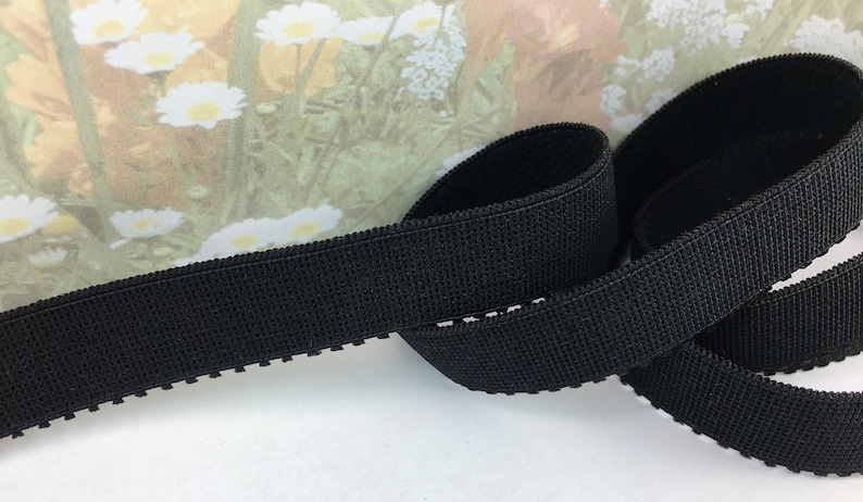 2yd Black Elastic 34 wide Plush back Stretch band for diy Headbands lingerie Garter waistband Stretch bra strap making Supplies Sewing
