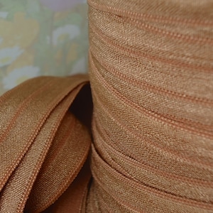 5yds Elastic Fold Over plain Brown Band foe 5/8" wide Stretch Ribbon for diy HeadBand Ponytail Hair tie sewing diaper edging Bra Making CB6