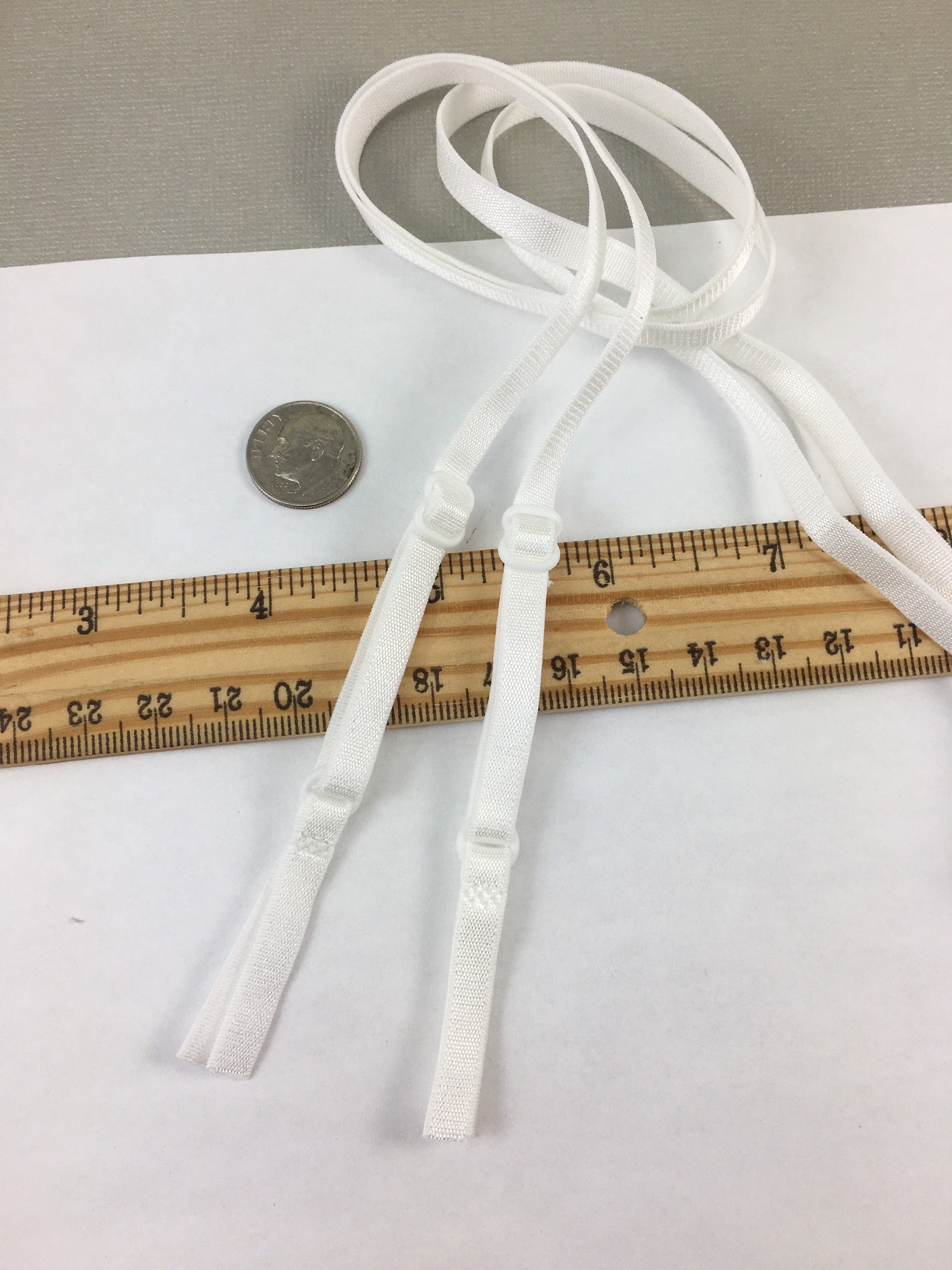 2 White Bra Straps Adjustable 1/4 Satin Elastic Skinny Etsy