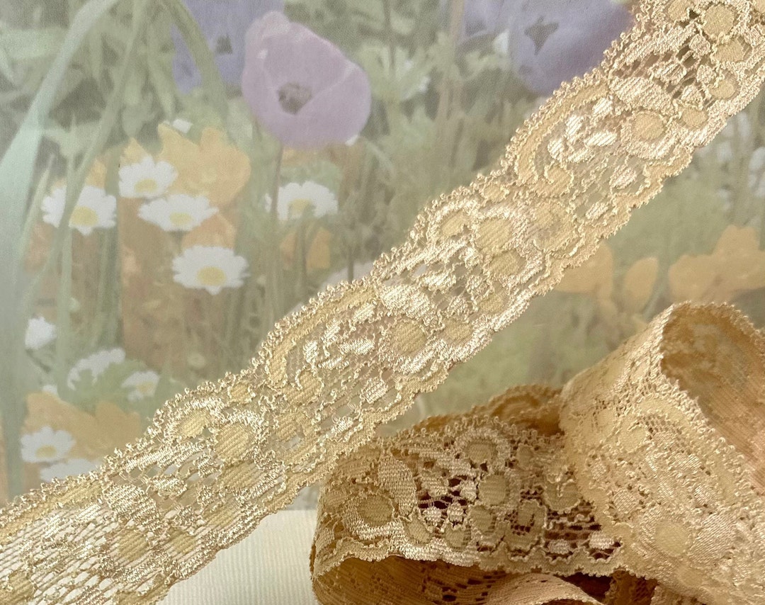 3yds Stretch Lace Ribbon Elastic Trim Light Brown 1 Etsy