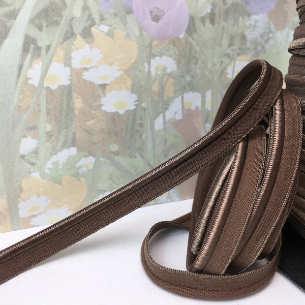 5yd Dark Brown Elastic Piping lip cord 3/8" inch wide for diy sewing clothes pillows stuffed toys seams doll supplies bra lingerie making