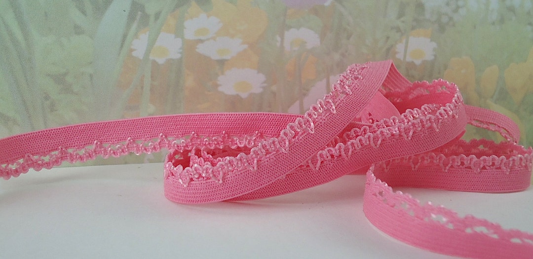 5yds Pink Picot Elastic Trim Skinny Stretch Rick Rack Etsy