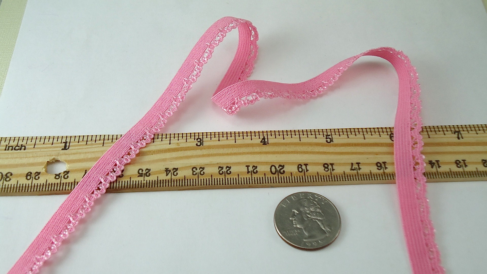 5yds Pink Picot Elastic Trim Skinny Stretch Rick Rack 3/8 inch Etsy