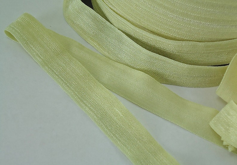 5yd Light Green Elastic Fold Over Ribbon Trim diy baby Headband hair ties FOE ribbon wand streamers bra making lingerie Stretch bias tape
