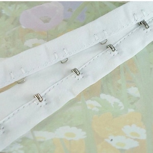 1yd Hook-n-Eye Tape White Fabric hook and eye bustier tape trim 1&quot; Bra hook and eye fastener