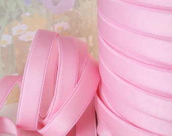 3yds Elastic Satin Light Pink Shiny 1/2" inch Stretch Bands diy bra straps Lingerie Elastic Bra Making Sewing Supplies headbands