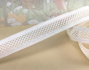 3yds Ivory Stretch lace 5/8" 3/4" Ribbon elastic band Mesh Lattice Trim for diy lingerie bra making waistband headband doll supplies Sewing
