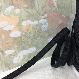 5yd Black Elastic 1/4&quot; band Knitted Skinny Stretch cord for Diy Headbands Casing Elastic Sewing Notions Face mask elastic