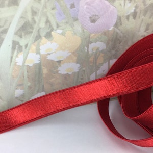 3yd Red Elastic Satin bra Strap Stretch Trim Shiny 1/2&quot; inch diy waistband lingerie bra making supplies headband elastic ribbon by the yard