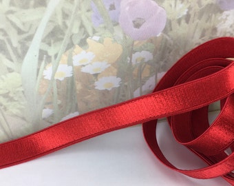 3yd Red Elastic for bra Straps Stretch Trim Shiny 1/2" inch diy waistband lingerie bra making supplies headband elastic ribbon by the yard