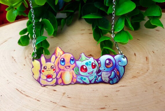 Pikachu, Eevee, Squirtle, Bulbasaur and Charmander Custom Metal