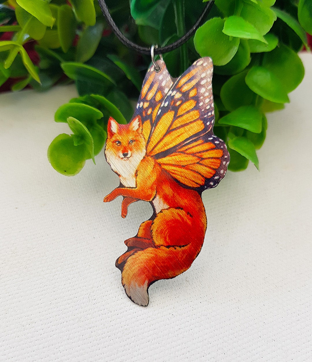 Fairy Red Fox Monarch Butterfly Fantasy Totem Animal Orange Metal ...