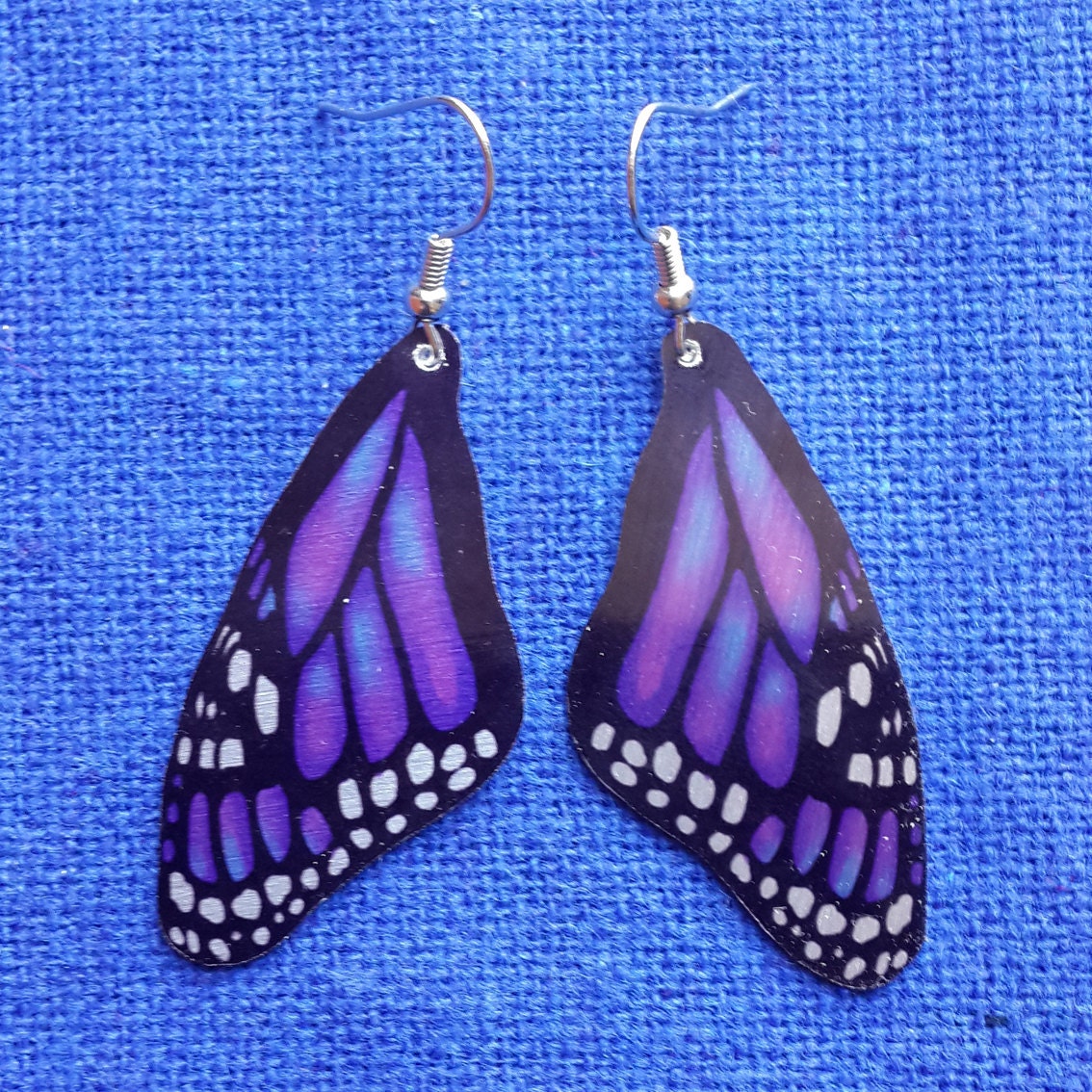 Drop and Dangle Monarch Butterfly Earrings Handmade Jewelry,OOAK Artisan,by JDByMonica Butterfly Earrings Orange and Black Gift for Her