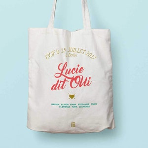 customizable tote bag country wedding, wedding witness, bachelorette party, EVJF