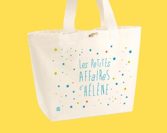 Sac cabas personnalisable enfant, Les petites affaires de, Tote bag à personnaliser, sac de crèche, sac à langer,cadeau de naissance