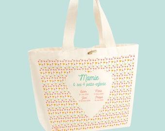 Golden Tote Bag - Grandma & her grandchildren