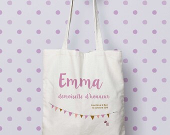 Bag and pouch to customize &quot;Bridesmaid&quot;, for a wedding or an EVJF, for a witness or a bridesmaid, French