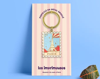 Key ring, accessory, decoration - Paris stamp - 7th arrondissement - Eiffel Tower - souvenir, small gift