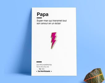 Dad Pin - Lightning - Father's Day - Badge - Gift - Superhero - Brooch - Jewelry