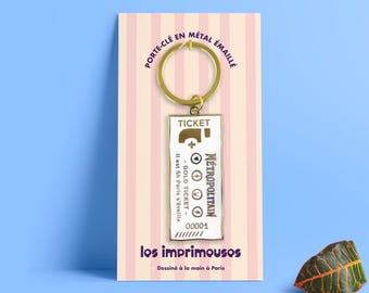 Key ring, accessory, decoration - Metro ticket - Paris - Ticket