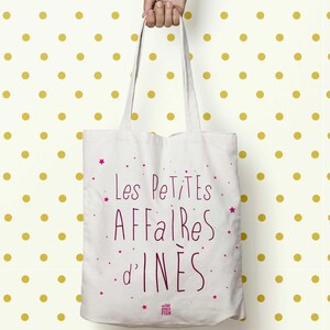 Tote bag personnalized, Little things ofPINK bag canvas tote bag Kids Name Tote, nappy bag, bag market, handbag, Toddler bags image 2