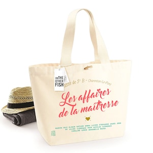 Cadeau maîtresse sac de plage à personnaliser - "Les affaires de la maîtresse"