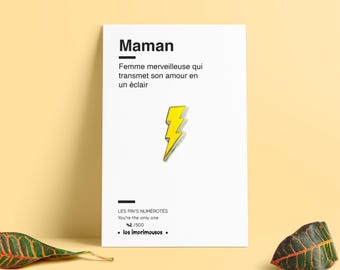 Mom pin - Lightning - Mother's Day - Badge - Gift - Super woman - Brooch - Jewelry