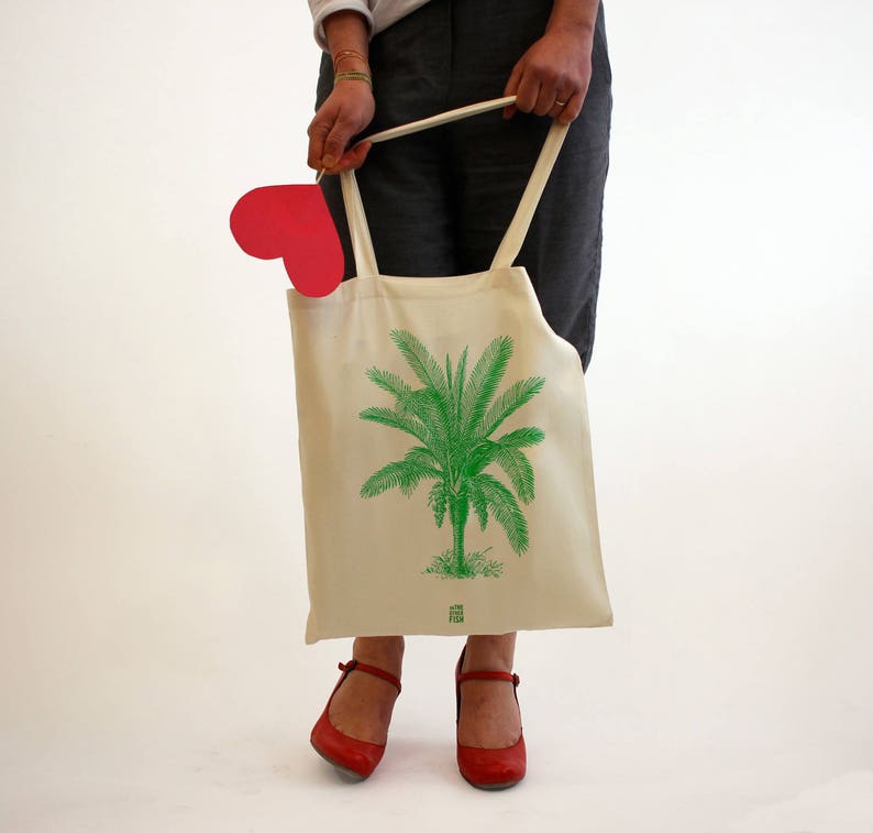 french beach bag shopping bag cotton tote bag cloth bag Tote bag to be personalized shopping bag Bag Palm tree gift