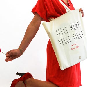 "Such mother such a girl" bag, Mother's Day, Tote bag to customize, mom, shopping bag, cloth bag, cotton, French, gift