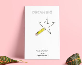 Pins, Brooches, Jewelry - Pencil - Dream Big