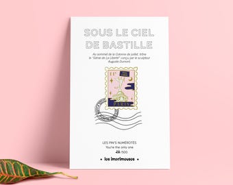 Pin, brooch, jewelry - Paris stamp - 11th arrondissement - Bastille - souvenir, small gift