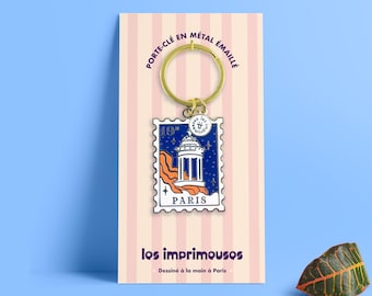Key ring, accessory, decoration - Paris stamp - 19th arrondissement - Buttes Chaumont - souvenir, small gift