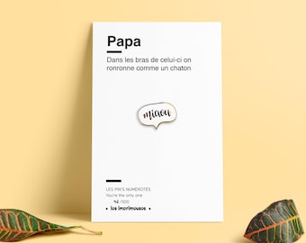 Dad Pin - Meow - Bubble - Comic - Father's Day - Badge - Gift - Superhero - Brooch - Jewelry