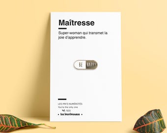 Pin, brooch, jewel - Teacher's gift - Thank you Master - End of school year