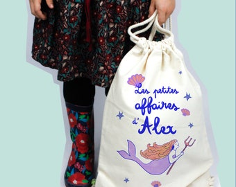 Personalized Mermaid children's backpack "The little things of"